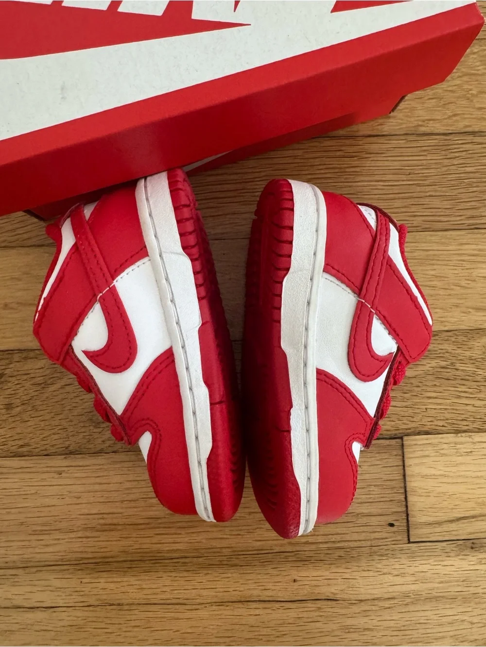 Nike Dunk Low (TDE) University Red & White Baby Trainers Sneakers Shoes